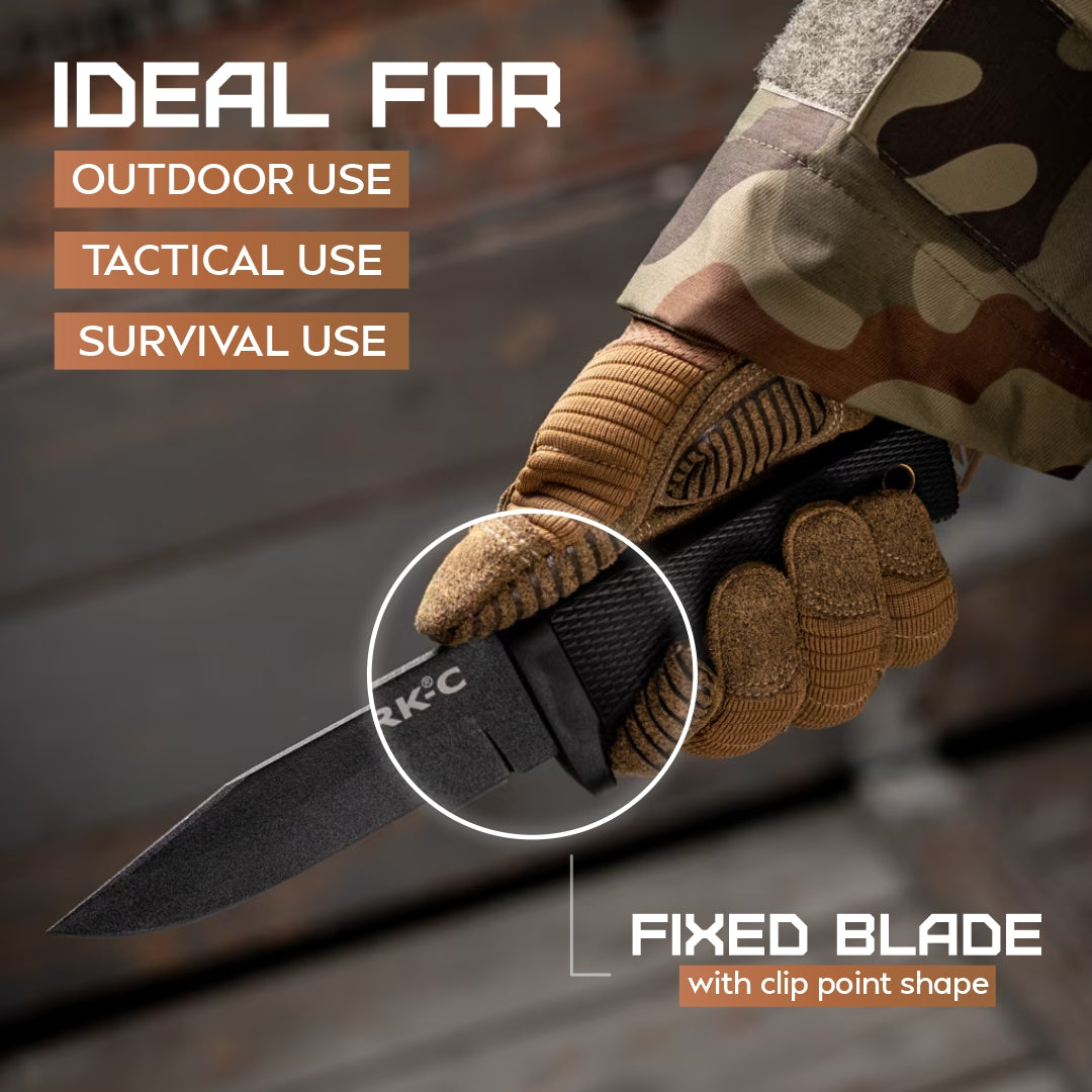 Cold Steel SRK Compact Fixed Blade CS49LCKD - durable tactical fixed blade knife with textured grip handle
