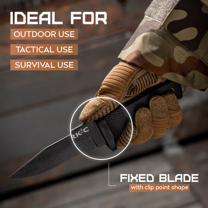 Cold Steel SRK Compact Fixed Blade CS49LCKD - durable tactical fixed blade knife with textured grip handle