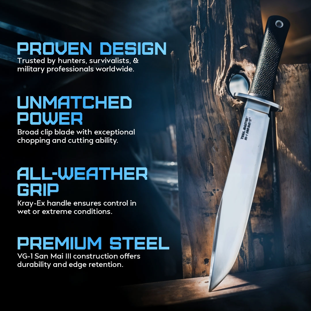 Cold Steel Trail Master Bowie Knife – VG-1 San Mai III