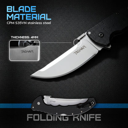 Cold Steel Talwar 4" Plain Edge Folding Knife – S35VN Steel