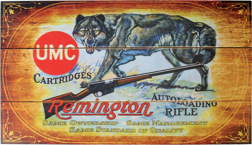 Remington UMC Cartridges Wolf Wood Sign - outdoor lifestyle sign - image 2