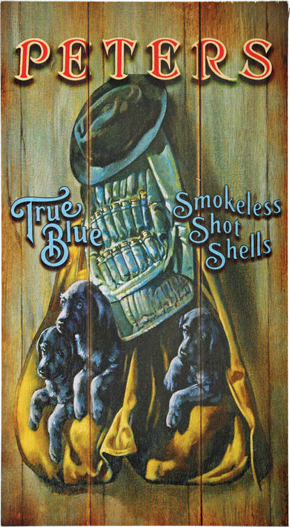 Remington True Blue Puppies Wood Sign - outdoor lifestyle sign - image 1