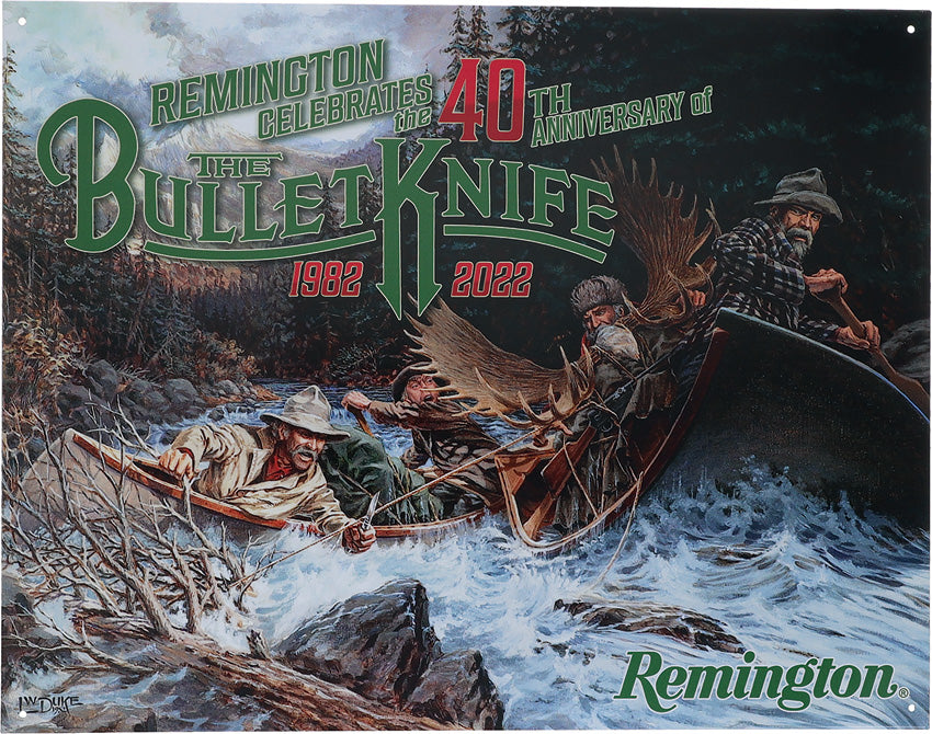 Remington 40th Anniversary Tin Sign - outdoor lifestyle sign - image 1