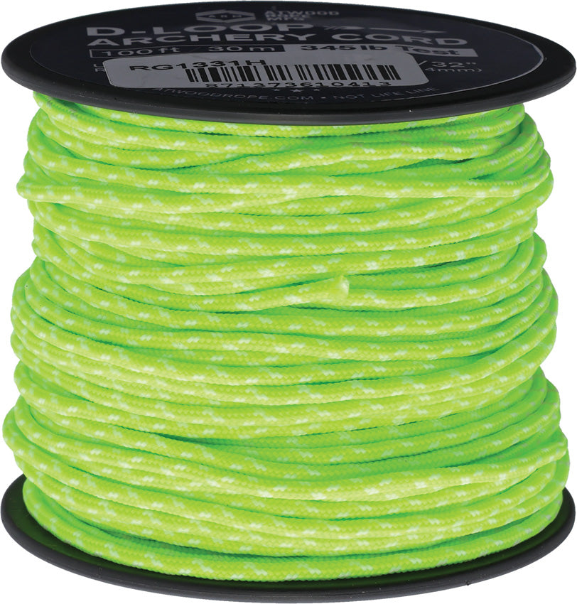 Atwood Rope MFG D-Loop Cord Neon Green Glow - paracord accessory - image 1