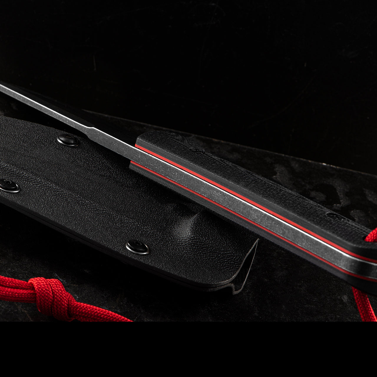 Rough Rider 1821 Fixed Black Stonewash Blade Knife with Black G10 Handle and Kydex Sheath
