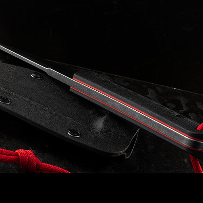 Rough Rider 1821 Fixed Black Stonewash Blade Knife with Black G10 Handle and Kydex Sheath
