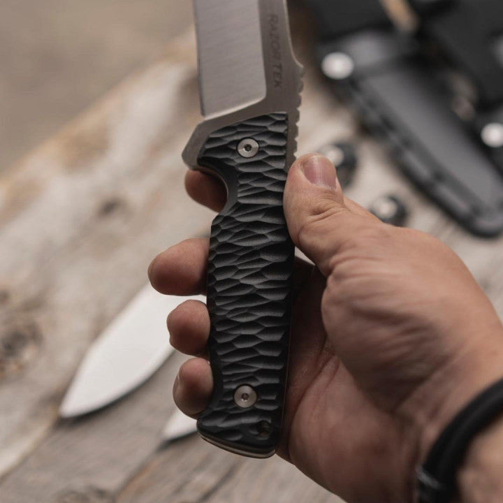 Cold Steel Razor Tek CS-FX-4RZR Fixed Blade Knife – 4" 4116 Stainless Clip Point, Black GFN Handle, Secure-Ex Sheath (UPC 888151037324) by Cold Steel