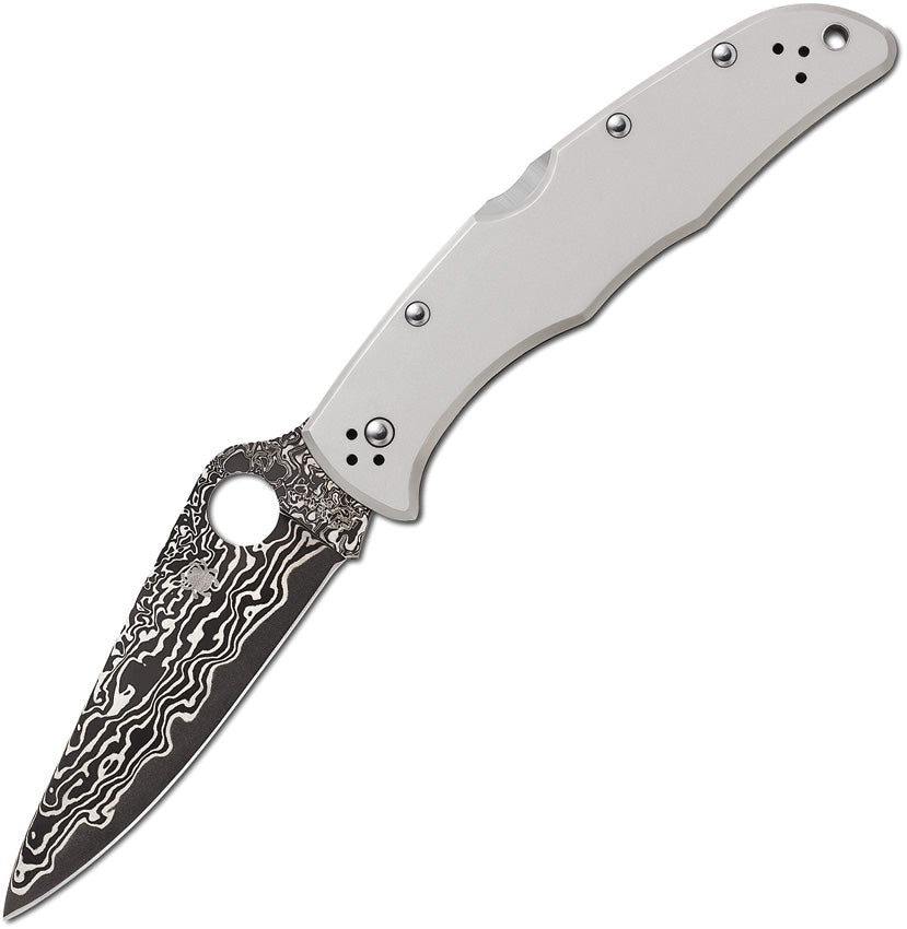 Spyderco Endura 4 Titanium Damascus C10TIPD by Spyderco – available for sale in the UK at Mjoutdoorsgears
