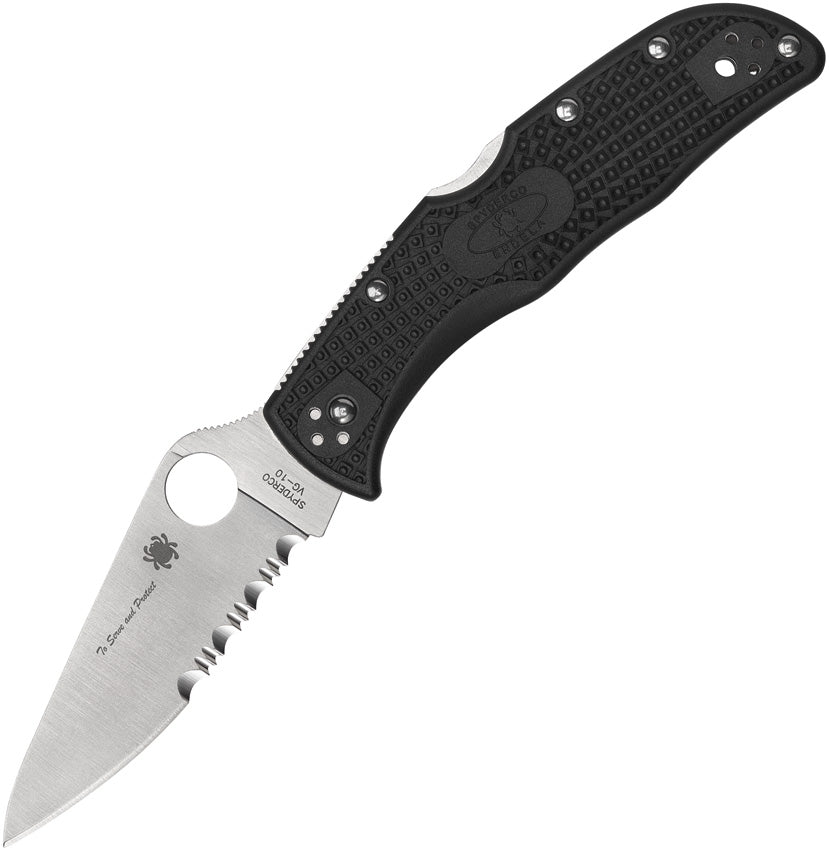 Spyderco Endela Lockback Blue Line C243FPSBKBL - Premium Spyderco Folding Knife for Sale at Mjoutdoorsgear UK