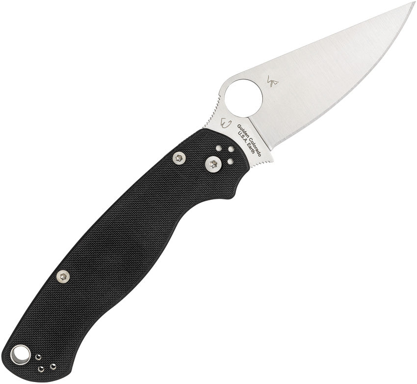Spyderco Para Military 2 Black G10 Left C81GPLE2 by Spyderco - Premium Folding Knife for Sale in UK
