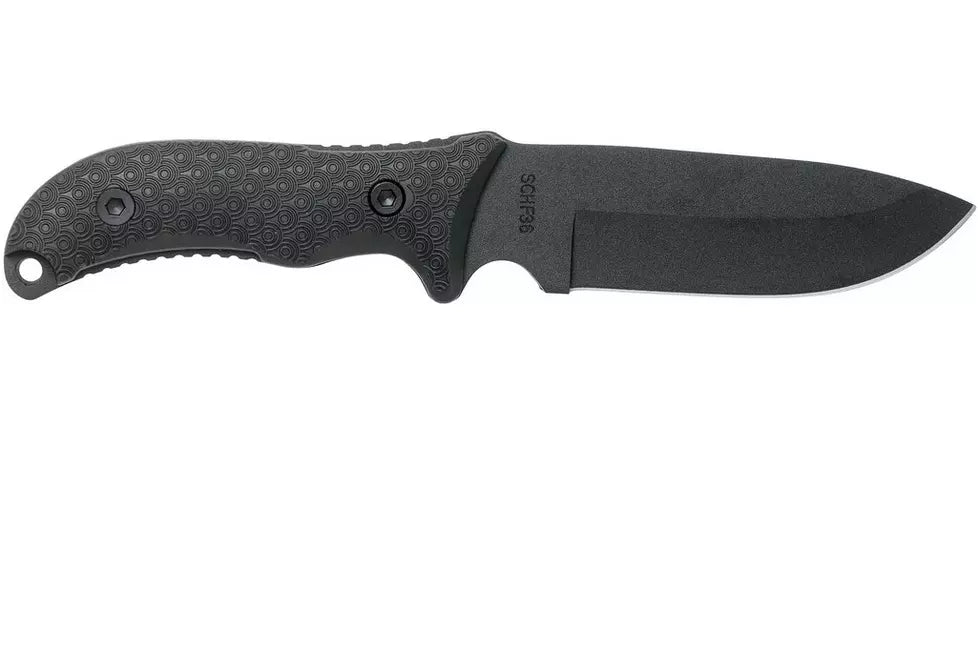 Schrade Frontier 5" Fixed Blade SCHF36, 1095 Carbon Steel, fixed knife with sharpening steel and firesteel
