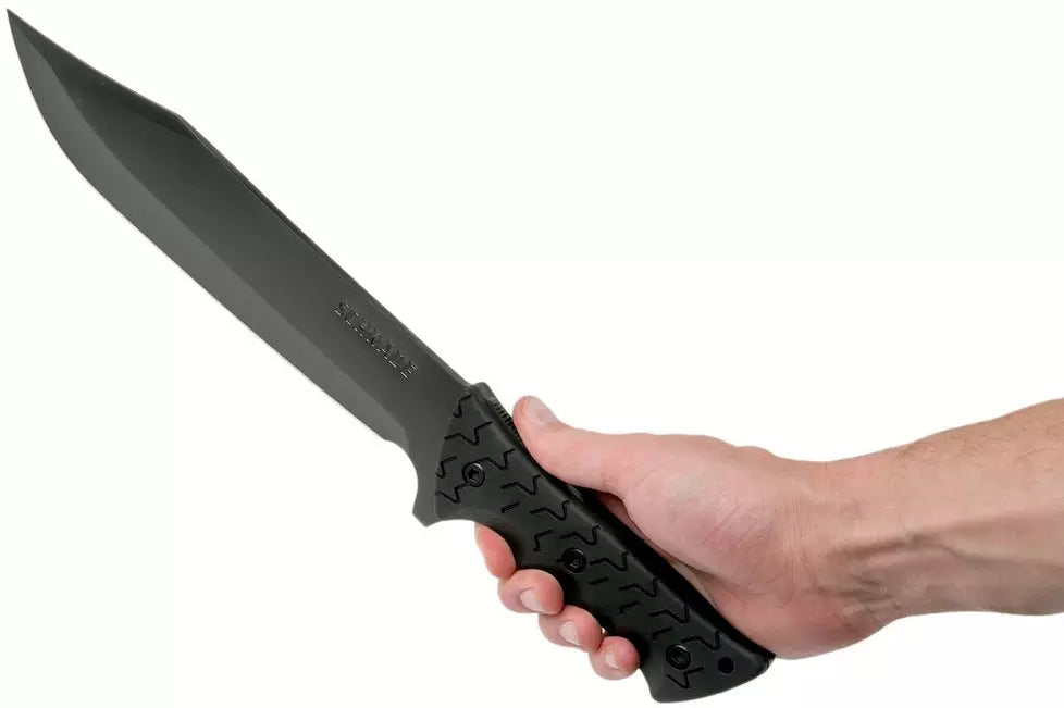 Schrade Leroy Bowie Fixed Blade Knife Black TPE (10.25" Gray) SCHF45

