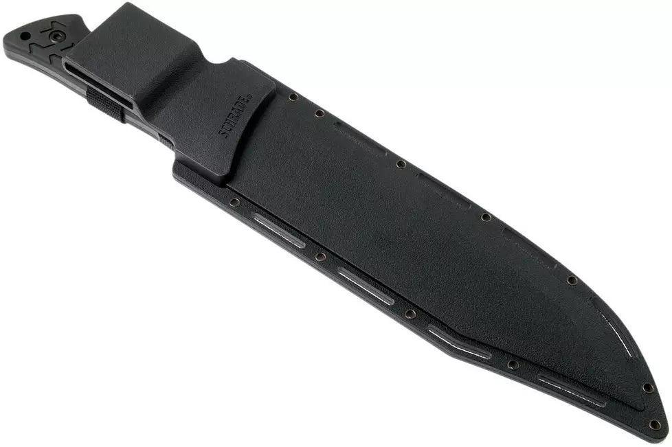 Schrade Leroy SCHF45 Feststehendes Messer schwarz 8Cr13MoV TPR Clip-Point Plain edge
