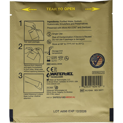 Water Jel Military Burn Dressing 4 in x 4 in - first aid equipment - image 2