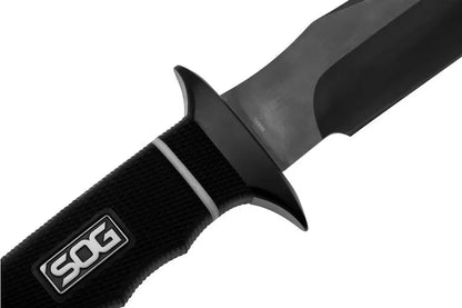 SOG S10BK Tech Bowie Black Fixed Blade Knife Black Handles
