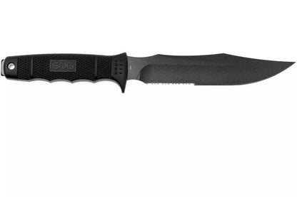 SOG M37K Seal Pup Kydex Sheath Serrated Grey Fixed Blade Knife Black Handles
