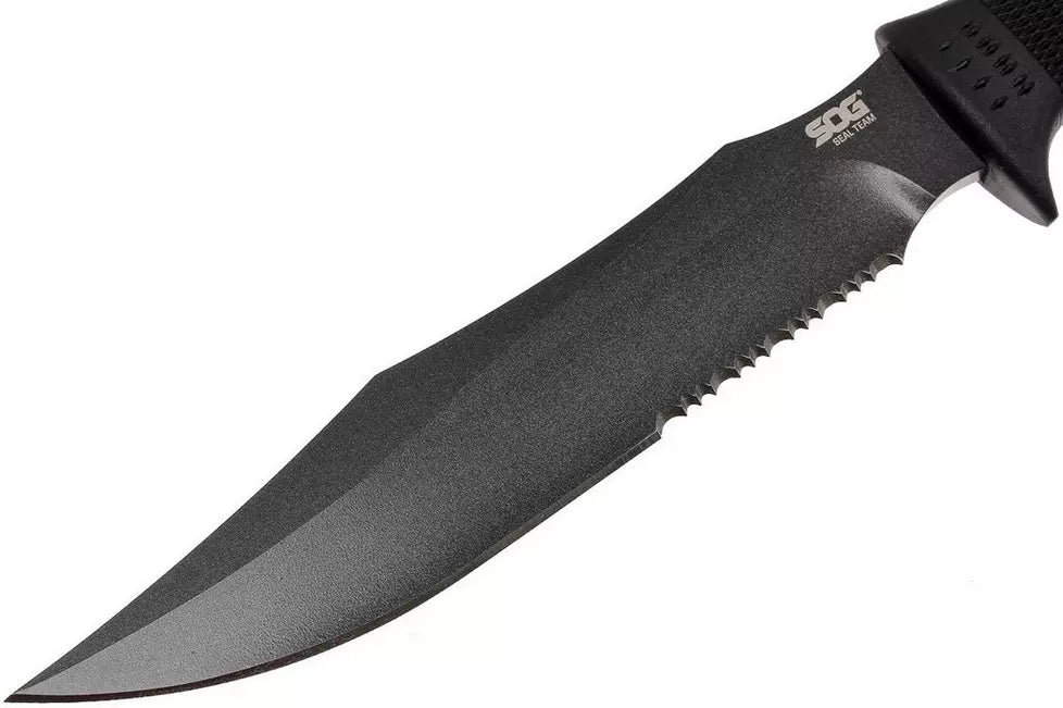 SOG M37K Seal Pup Kydex Sheath Serrated Grey Fixed Blade Knife Black Handles
