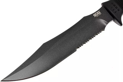 SOG M37K Seal Pup Kydex Sheath Serrated Grey Fixed Blade Knife Black Handles
