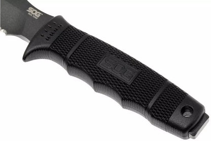 SOG M37K Seal Pup Kydex Sheath Serrated Grey Fixed Blade Knife Black Handles
