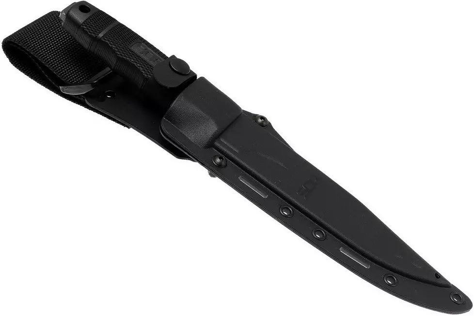 SOG M37K Seal Pup Kydex Sheath Serrated Grey Fixed Blade Knife Black Handles
