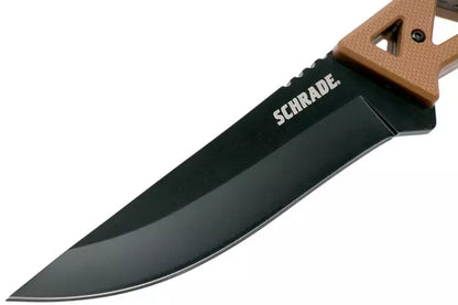 Schrade Frontier Fixed Knife 4.5" 1124284 Tan & Black FRN pocket knife