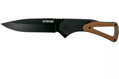 Schrade Fixed Knife 4" Drop Point 1124286 Tan & Black FRN pocket knife