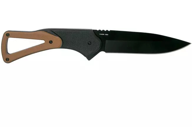 Schrade Fixed Knife 4" Drop Point 1124286 Tan & Black FRN pocket knife