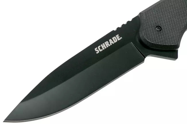 Schrade Fixed Knife 4" Drop Point 1124286 Tan & Black FRN pocket knife
