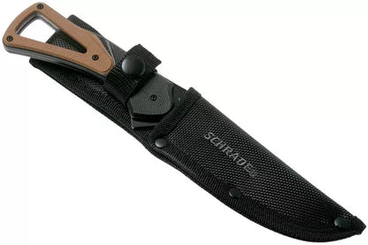 Schrade Fixed Knife 4" Drop Point 1124286 Tan & Black FRN pocket knife