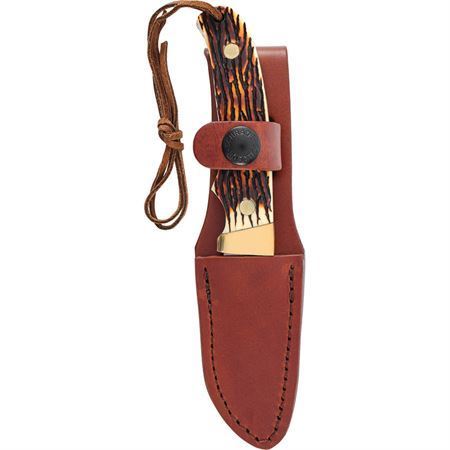 Schrade PH2N Uncle Henry Pro Hunter Mini Standard Edge Stainless Drop Point Blade Knife with Staglon Handles