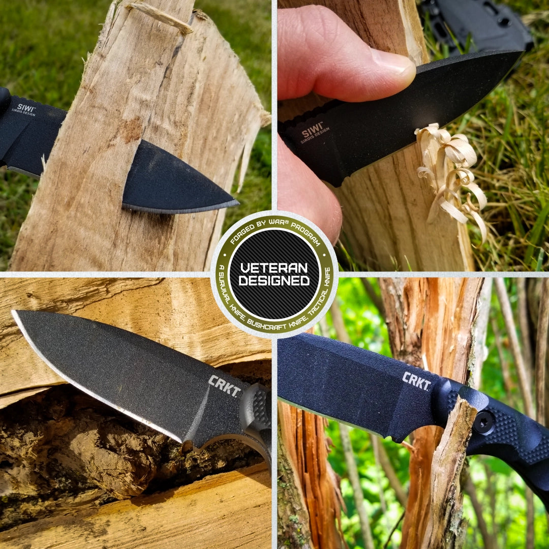 CRKT Siwi Drop Point Fixed Blade Knife Black G-10 (3.34" Black) 2082