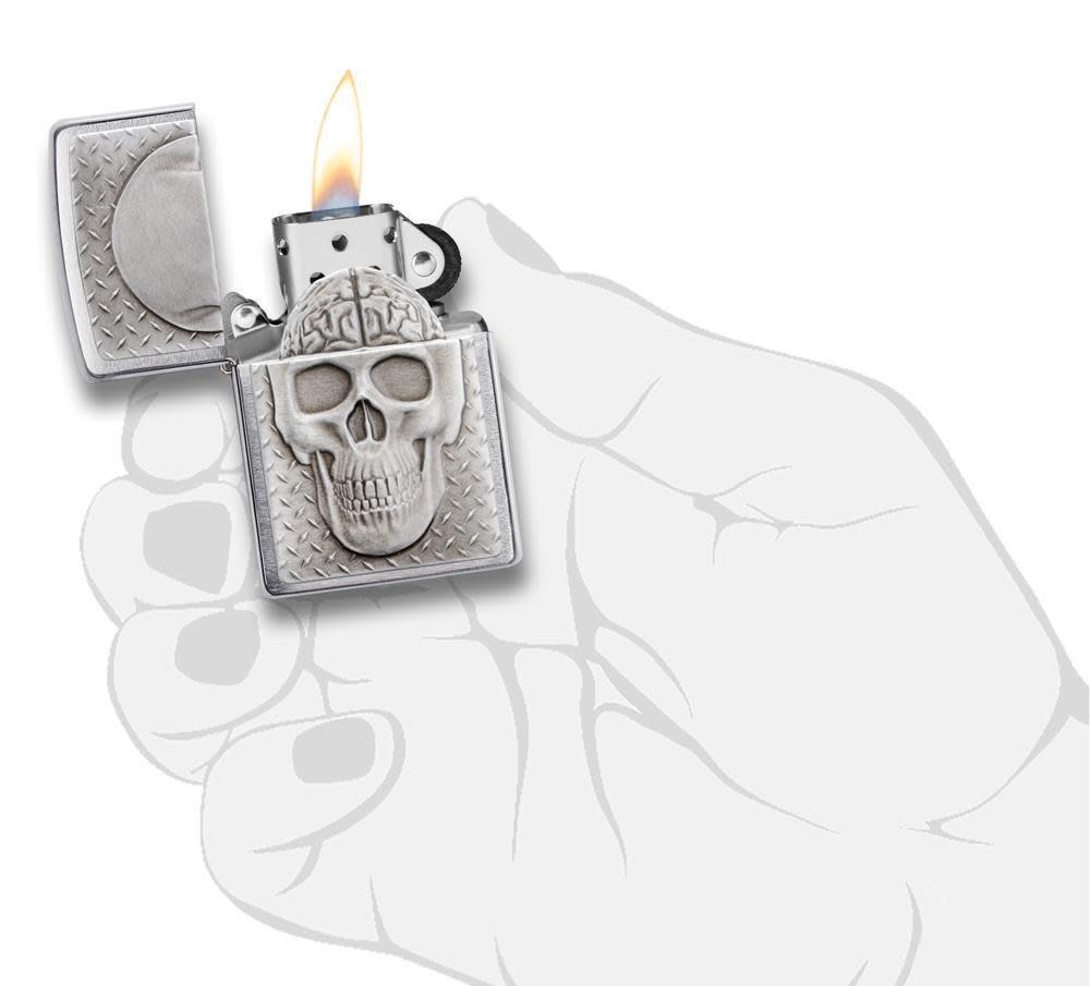 Zippo Skull with Brain Surprise Windproof Lighter