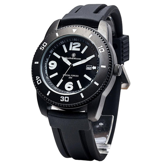 Smith &amp; Wesson Paratrooper Watch – Black Stainless Steel Tactical Timepiece