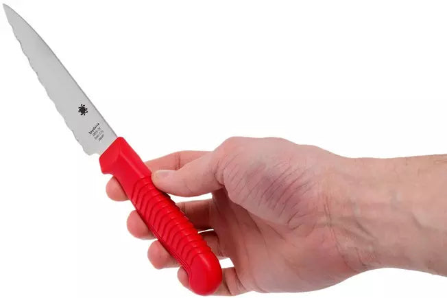 Spyderco K05SRD Paring Knife 11 cm – Red Serrated Edge