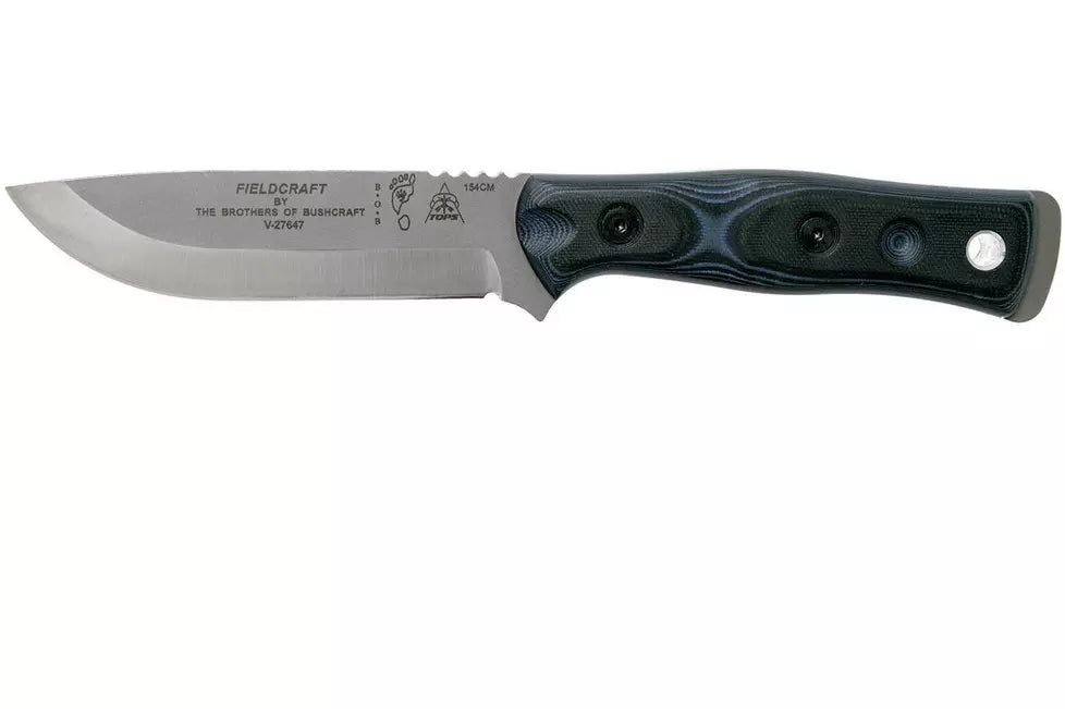 TOPS Knives B.O.B. Fieldcraft 154CM Blue/Black G10 BROS-154-BB bushcraft knife

