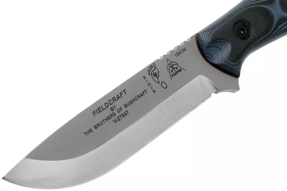TOPS Knives B.O.B. Fieldcraft 154CM Blue/Black G10 BROS-154-BB bushcraft knife
