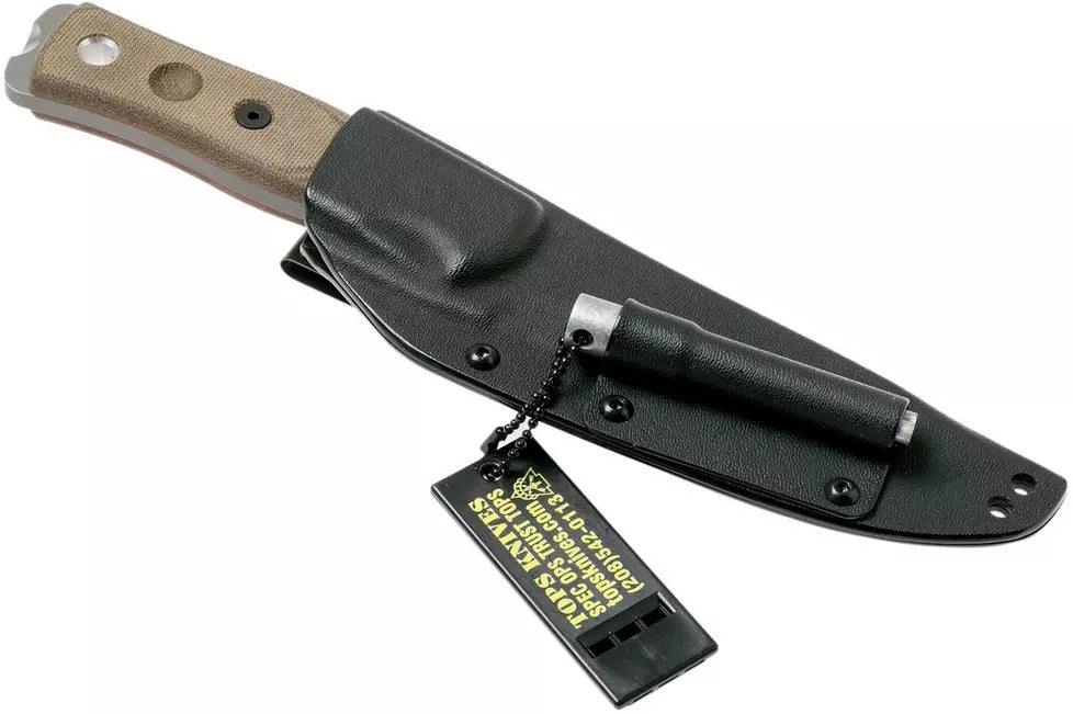 TOPS Knives B.O.B. Fieldcraft 154CM Green Canvas Micarta BROS-154-GCM bushcraft knife
