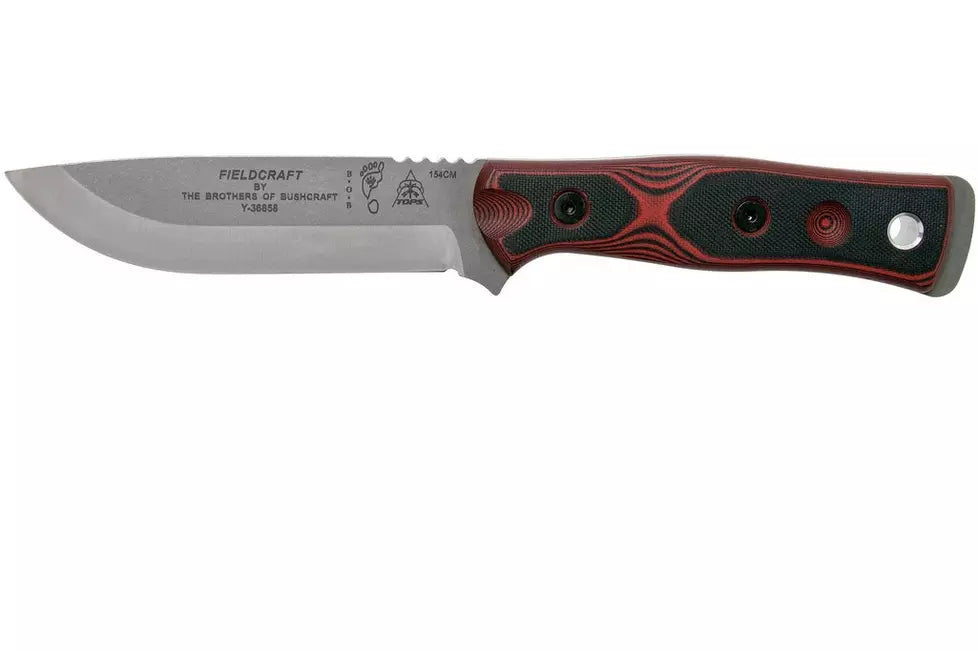 TOPS Knives B.O.B. Fieldcraft 154CM Red/Black G10 BROS-154-RB bushcraft knife
