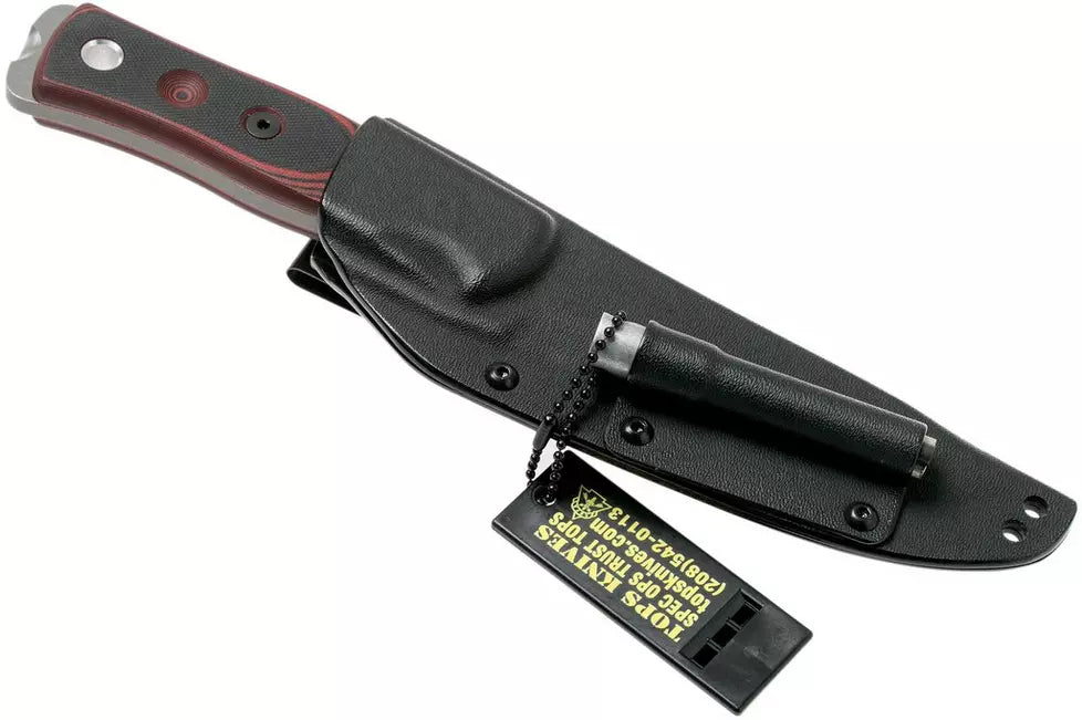 TOPS Knives B.O.B. Fieldcraft 154CM Red/Black G10 BROS-154-RB bushcraft knife
