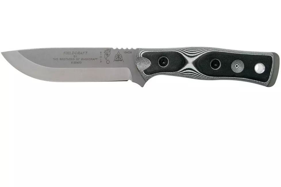 TOPS Knives B.O.B. Fieldcraft 154CM White/Black G10 BROS-154-WB bushcraft knife
