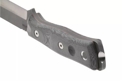TOPS Knives Fieldcraft B.O.B. BROS-TBF BLM, 1095 Tumbled Finish, Black Linen Micarta, bushcraft knife, Brothers Of Bushcraft design
