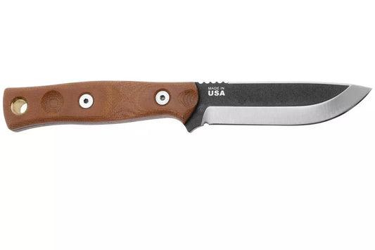 TOPS Fieldcraft 3.5 Mini BROS 90 Degree Spine, Firesteel, Brown Micarta MBROS-01-SF bushcraft knife
