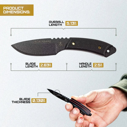 TOPS Crow Hawke CRH-01 – Tactical Mini Fixed Blade Knife for Outdoor Use
