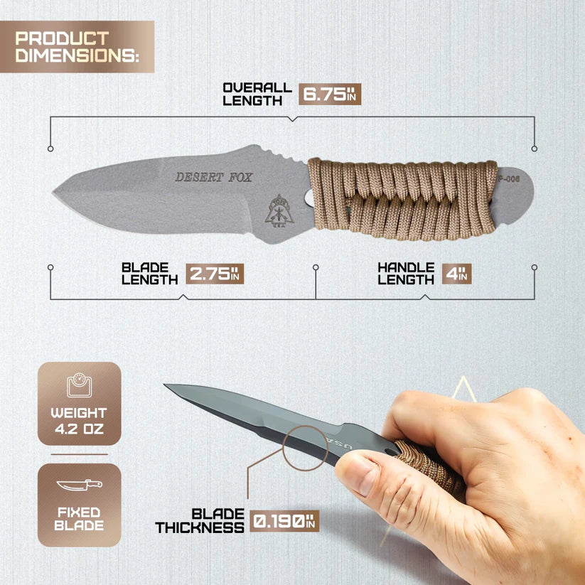 TOPS Desert Fox Knife – Tactical Precision Blade for Outdoor Survival