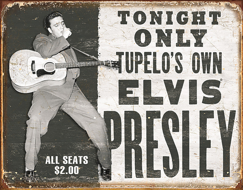 Tin Signs Tupelo's Own Elvis - outdoor gear storage - image 1