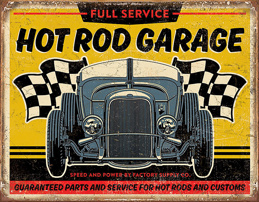 Tin Signs Hot Rod Garage - outdoor gear storage - image 1