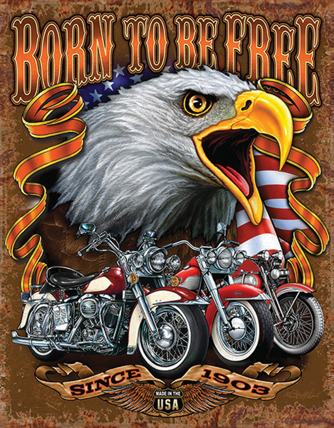 Tin Signs Born To Be Free - outdoor gear storage - image 1
