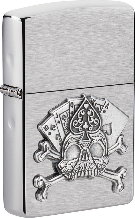 Zippo Card Skull Emblem Lighter 49293 by Zippo
