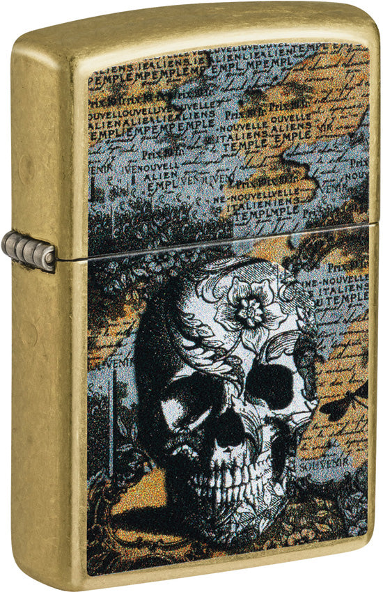 Zippo Floral Skull Lighter 46577 by Zippo
