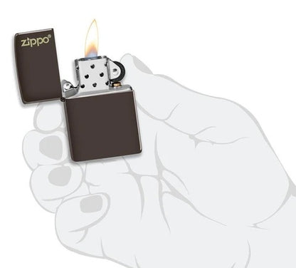 Zippo Brown Basic Model Logo Lighter